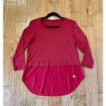 Michael Kors Michael  red crewneck blouse chiffon bottom size s Photo 8