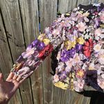 Floral Appliqué Long Sleeved Top M Red Size M Photo 2