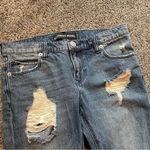 EXPRESS Distressed Girlfriend Cropped Denim Jeans 2 Photo 2