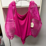Altar'd State  Bodysuit Puff Sleeve Pink Photo 0