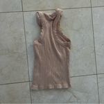 Free People Movement Beige Ribbed High Neck Tank Sz XS Photo 3