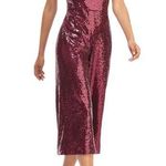 Gal Meets Glam Garnet Party Sequin Cropped Jumpsuit Ruffle Cap Sleeve size 12 Photo 0
