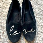 Aerosoles  Betunia Black Suede Leather Loafer 'Love' Women's size 9.5M Novelty Photo 0