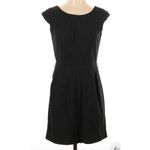 Alice + Olivia Sleeveless Mini Black Wool Dress Sz 2 Minimalist Party Metal Goth Photo 3