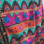 Maggy London Vintage Blouses Art to Wear Multicolor Silk Blazer Blouse Top sz 4 Photo 15