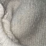 Soft Surroundings  White Silver Thread Cable Knit Long Sleeve Sweater‎ Size L Photo 6