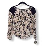 ASTR  the Label Floral Blouse with Black Crochet Shoulder Detail – Size S Photo 1