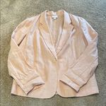 J Jill Love Linen Single Button L/S Unlined Blazer Jacket Shell Pink Sz Medium Photo 0