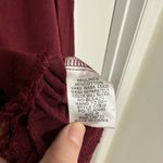 UMGEE | Burgundy Linen Blend Fringe Casual Short Sleeve Boho Tunic Top, Size M Red Size M Photo 7