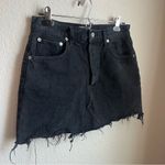 AGOLDE Quinn High Rise Mini Skirt Black Raw Hem Photo 6