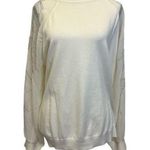 Adrianna Papell XL Embellished Ivory Knit Top Sheer Sleeve Blouse Photo 0