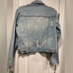 NWT New Collection Size M Light Wash Cotton Stretch Distressed Denim Jean Jacket Blue Size M Photo 8