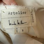 Nicole Miller Artelier 100% Silk Cream Pleated Tank Top Photo 5