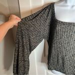 Michael Stars Black Marled Balloon Sleeve Heathered Polly Knit Square Neck Top M Photo 9