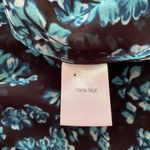 Saloni Izzie Dress Maxi Silk Chiffon Floral Print Semi Sheer Long Sleeve Size 2 Black Photo 13