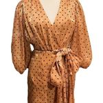 4SI3NA Alora Shimmer Polka Dot Minidress In Gold and Black size L NWOT Size L Photo 3