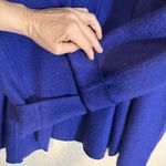 Chico's Women's Blue Wool Blend Open Front Collarless Jacket Blazer Size 3 Flaw Photo 4