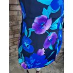 La cove swimsuit floral ruched front purple blue black Size 12 Photo 6