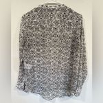 ANINE BING  Black White Floral Button Down Tunic Blouse M EUC Photo 3
