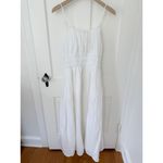 Gap Cotton Gauze Tie-Front Smocked Maxi Sun Dress Optic White Size Medium Tall Photo 4