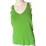 Jason Maxwell  Medium Lime green sleeveless knit V-neck tank top with bow details Photo 2