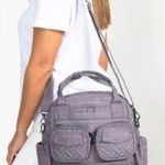 Lug Mini Puddle Jumper Quilted Crossbody Convertible Tote Brushed Pearl Grey Gray Photo 0