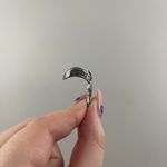 Vintage Y2K Turquoise Stone Standing Unicorn Curved Band Statement Ring Blue Photo 3