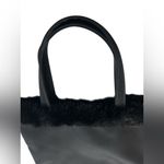 Lancôme Maribou | Faux Fur Trim Tote Bag Black Photo 1