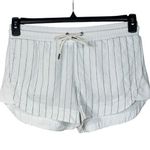 Athleta  Beachside Bali SZ 6 Linen Shorts Striped Pull-On Tie Drawstring Hi-Rise Photo 0