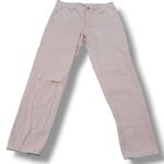 ZARA Jeans Size 31 W32"26.5" Mom Jeans High Waisted Jeans Tapered Leg Crop Peach Photo 0