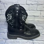 Justin Gypsy Andra Cowboy Boot Size 7 B L9977 Black Western Leather Cowgirl 8" Photo 0