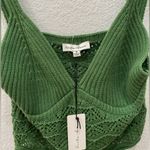 Hunter & Brown Sexy Crochet Knitted Crop Top Sleeveless green size S NWT Photo 3