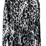 Jones New York Snow Leopard Print Light Weight Sweatshirt Women's Large New Photo 1