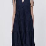 Jonathan Simkhai Atlanta Tiered Midi Dress Blue Photo 1