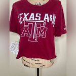 PINK - Victoria's Secret  by 5th & Ocean Texas A&M Maroon Cropped TShirt Sz M Photo 3