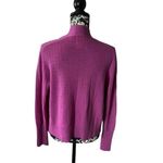 Title Nine  Cardigan Sweater Womens wool Purple Long Sleeve Large waterfall front Photo 2
