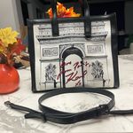 Karl Lagerfeld  Black and White Tote with Red Signature Photo 12