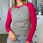 Banana Republic Pink Grey & blue long sleeve wool knit - so soft! Photo 0