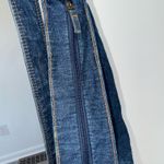 Y2K Distressed Denim Shoulder Bag Gold Studs Embroidered Baroque Grunge Purse Blue Photo 5