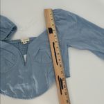 LA Hearts L.A. Hearts Blue Bustier Crop Top XS Long Sleeve Smocked Back V Neck Photo 6