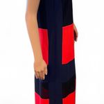Belle Badgley Mischka Navy, Red & Black Colorblock Sheath Dress Sz 4 Sleeveless Photo 2