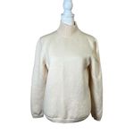 Ann Taylor  100% Italian Merino Wool Mock Turtleneck Sweater Size L Cream Preppy Photo 1