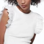 ZARA Cropped Tank Ruffle Sleeve Ribbed Photo 0