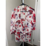 Peach Love California Peach Love Kimono Coverup Top Tie Front Floral Boho Festival Beach Summer OS Photo 1