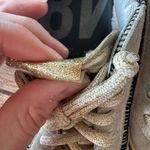 P448 ⭐️ Women’s Sneakers - Size 38 (US 8) - Black/white Suede with Gold Accents Photo 3