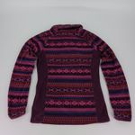 Columbia Women's Fleece Aztec Print Pullover Top Pink Purple Quarter Zip -Size S Photo 11