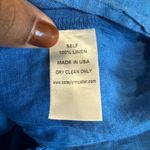 Corey Lynn Calter Linen Wide Leg Crop Pants Blue Elastic Waist Pockets L Size L Photo 4