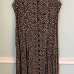 Dress Barn  Vtg Midi Dress Sz 6 Leopard  Animal  Criss Cross Back Button Front Photo 0