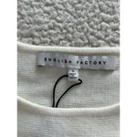 English Factory  Women’s Ruffle Edge Sweater Dolman Sleeves Round Neck Ivory Sz S Photo 4