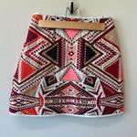 Topshop Tapestry Woven Geometric Multi Color Aztec tribal print Boho Mini Skirt Photo 3